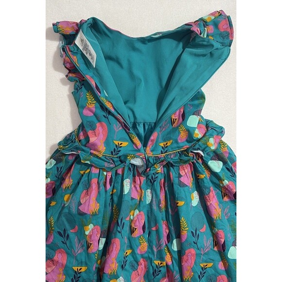 DISNEY STORE Frozen Ana Elsa Princess Dress Pretend Play Sz 9/10 Turquoise/pink - Picture 3 of 12